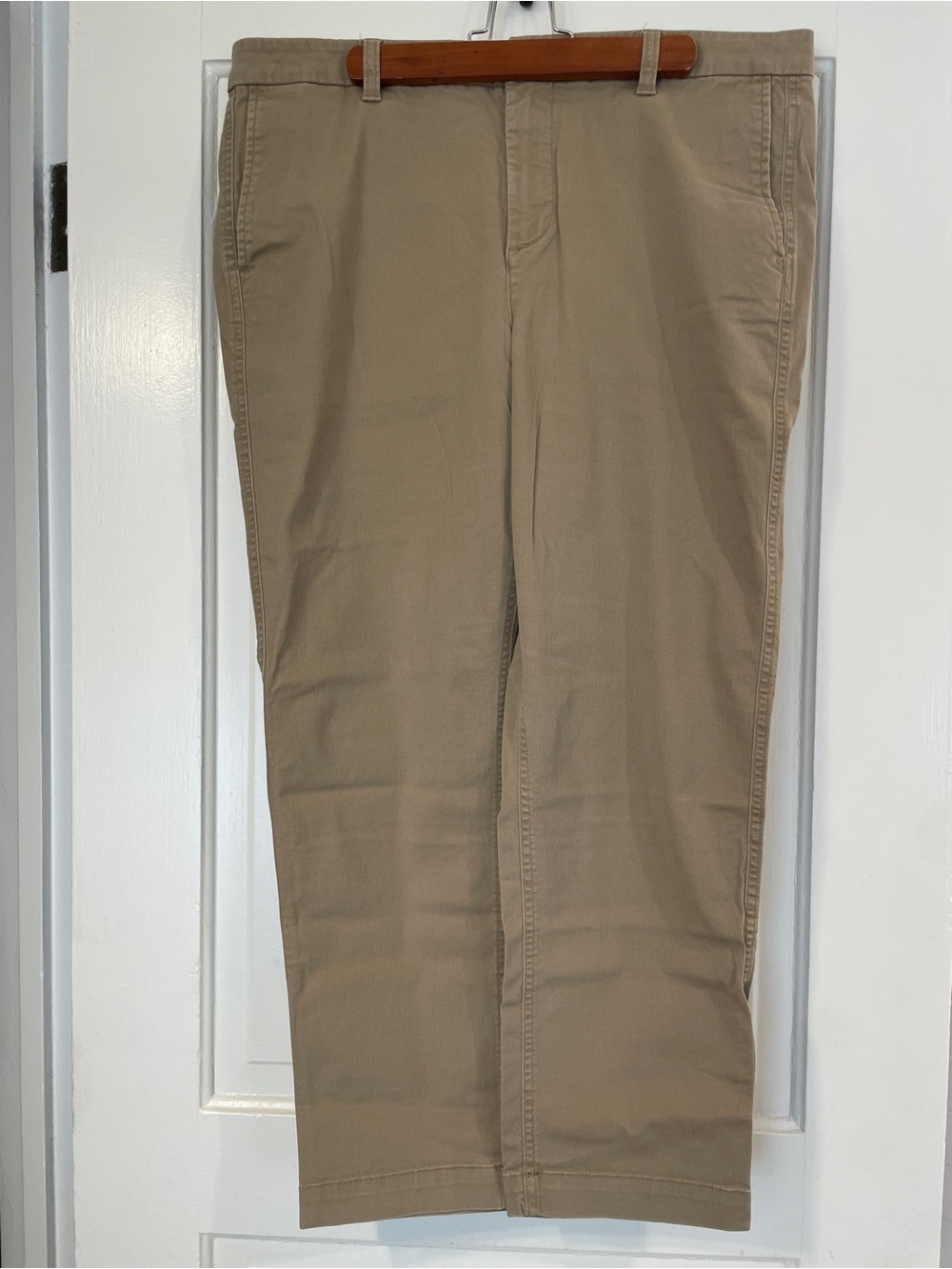 J. Crew Straight Leg High-Rise Girlfriend Chino Pants in Tan